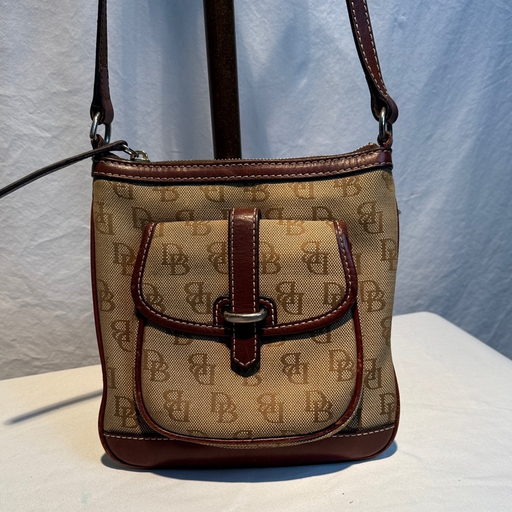 Dooney & Bourke Beige and Brown Crossbody Bag